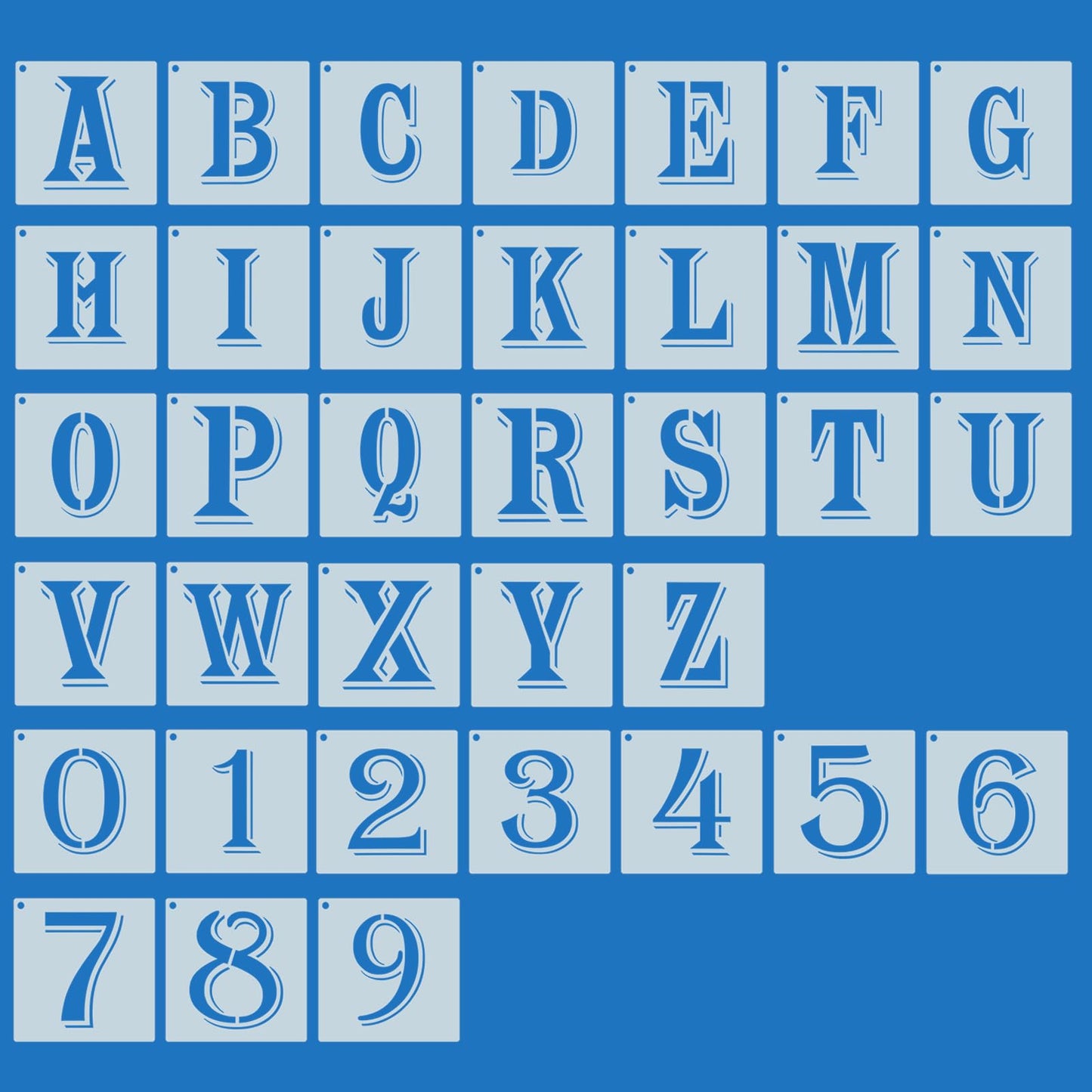 36Pcs Reusable Letter and Number Stencils for Painting