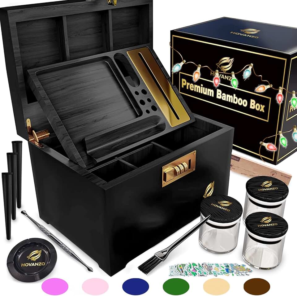Large Bamboo Storage Box with Removable Tray