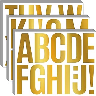 36 Gold Letter Stickers for School and Office