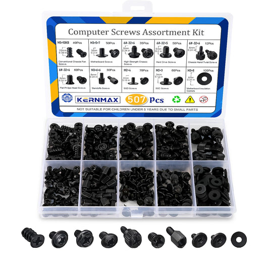 507-Piece Computer Screw Assortment Kit for PC Building