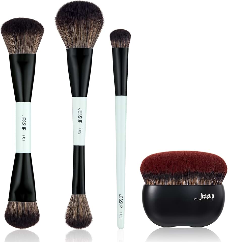 Double-Sided Makeup Brush Set with Foundation Brush