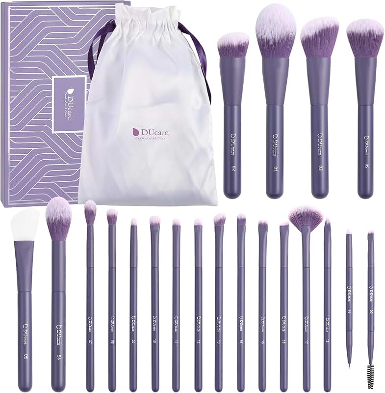 20-Piece Vegan Makeup Brush Set with Face Mask Brush