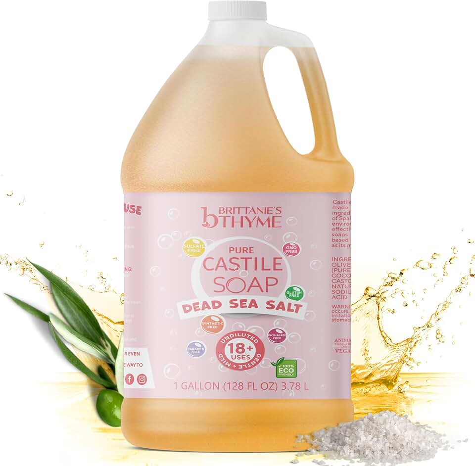 Pure Organic Castile Liquid Olive Oil Soap Refill, 1 Gallon