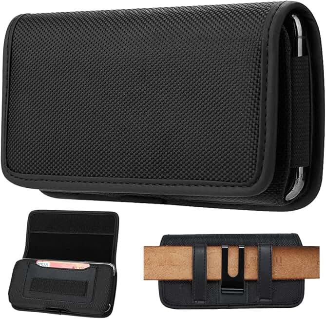 Horizontal Cell Phone Holster Case with Belt Clip