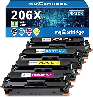 High Yield 206X Toner Cartridges 4 Pack for Laserjet Printers