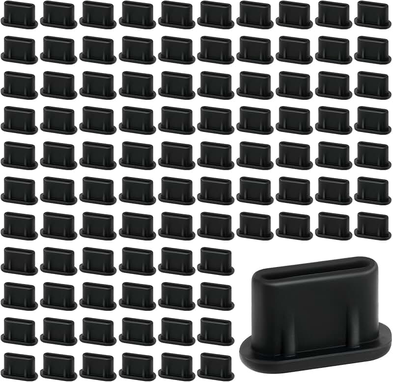 100 Pack Silicone USB C Dust Plugs for Charging Ports