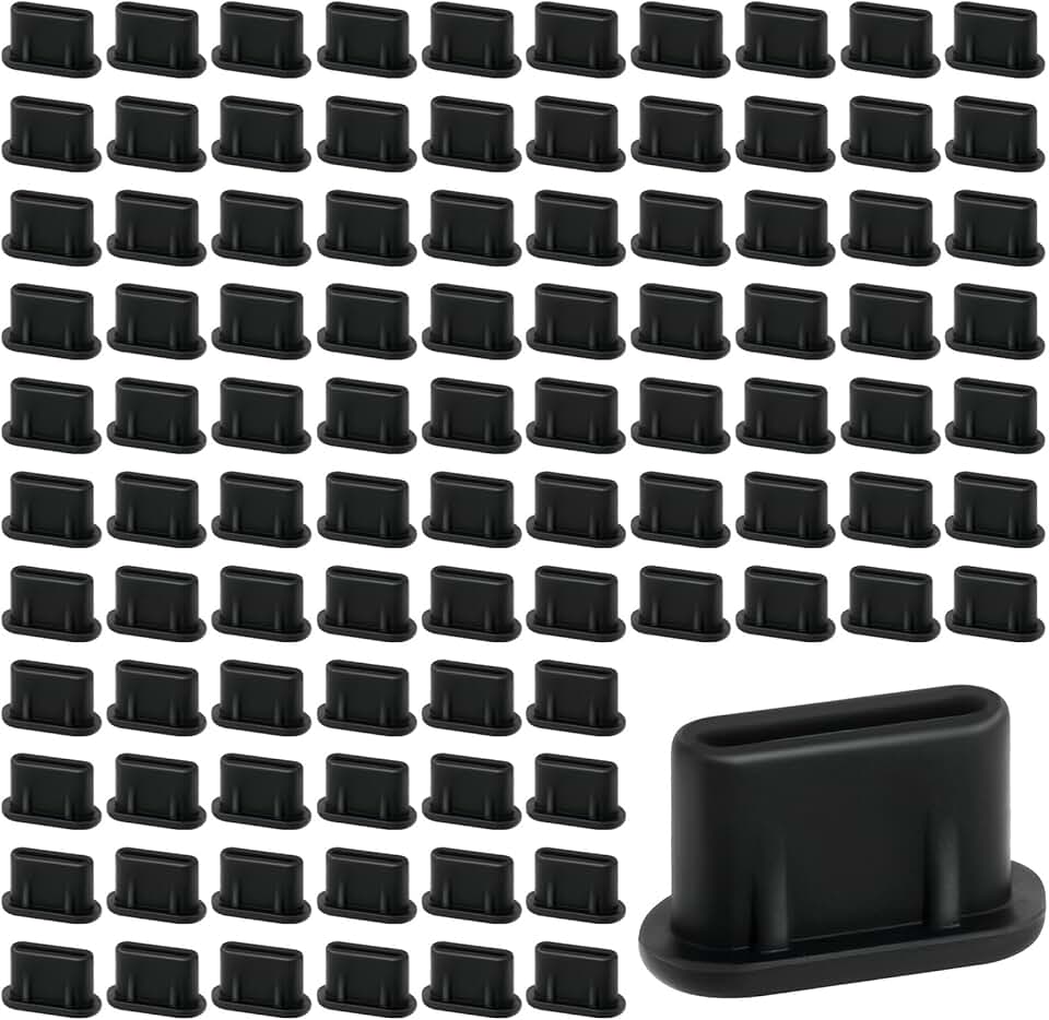 100 Pack Silicone USB C Dust Plugs for Charging Ports