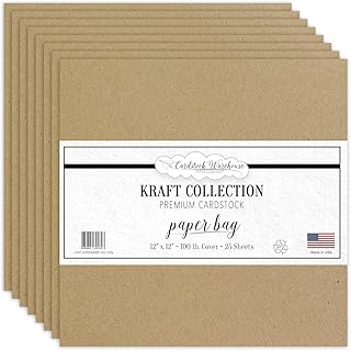 Brown Kraft Paper Bag, 12x12, 25 Sheets