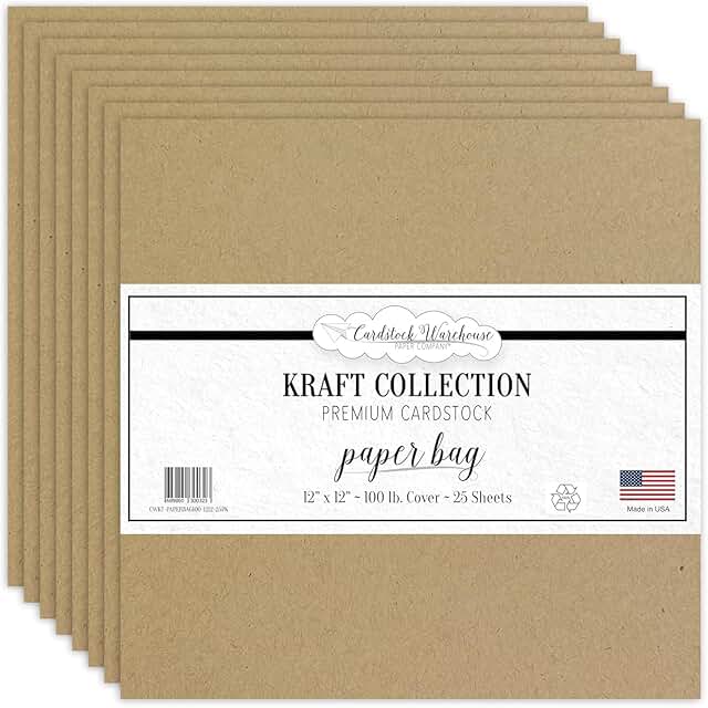 Brown Kraft Paper Bag, 12x12, 25 Sheets