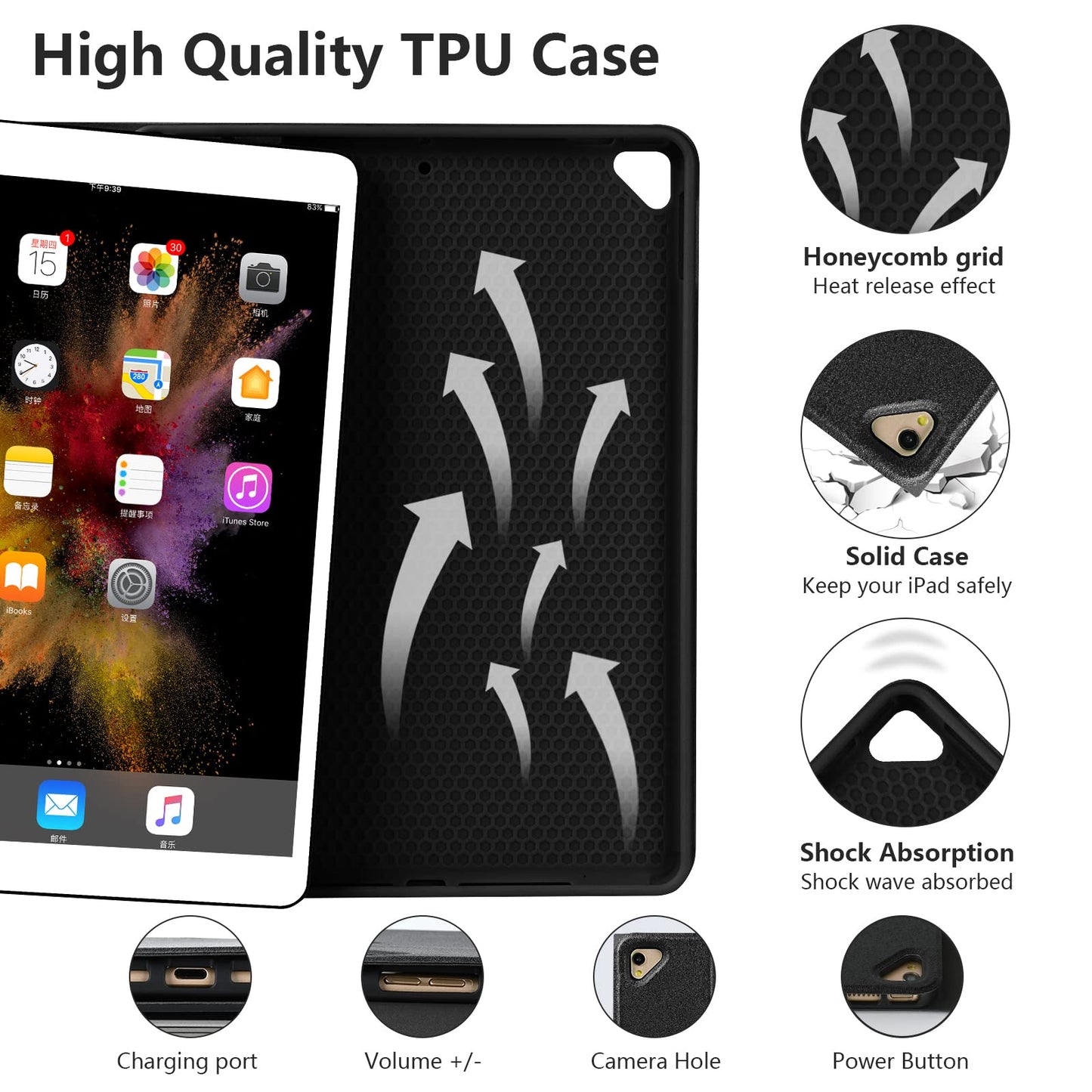 Keyboard Case for iPad 10.2" 9th Generation 2021/ 8th Gen 2020 Case for iPad 10.2 7th 2019, Wireless Bluetooth Keyboard for iPad Air 3 (3rd Gen)/iPad Pro 10.5"/iPad 10.2 Case with Pencil Holder