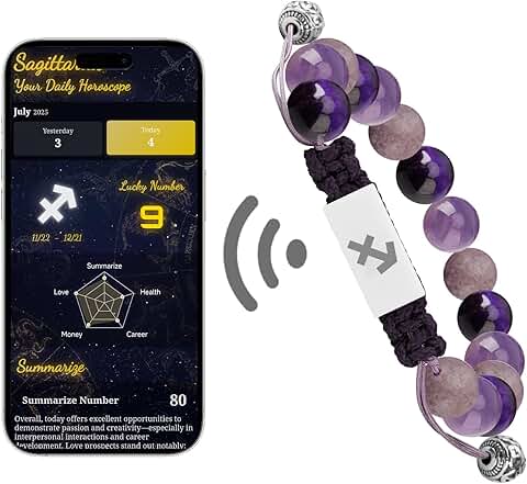 NFC Zodiac Bracelet with Daily Horoscope and Birthstone