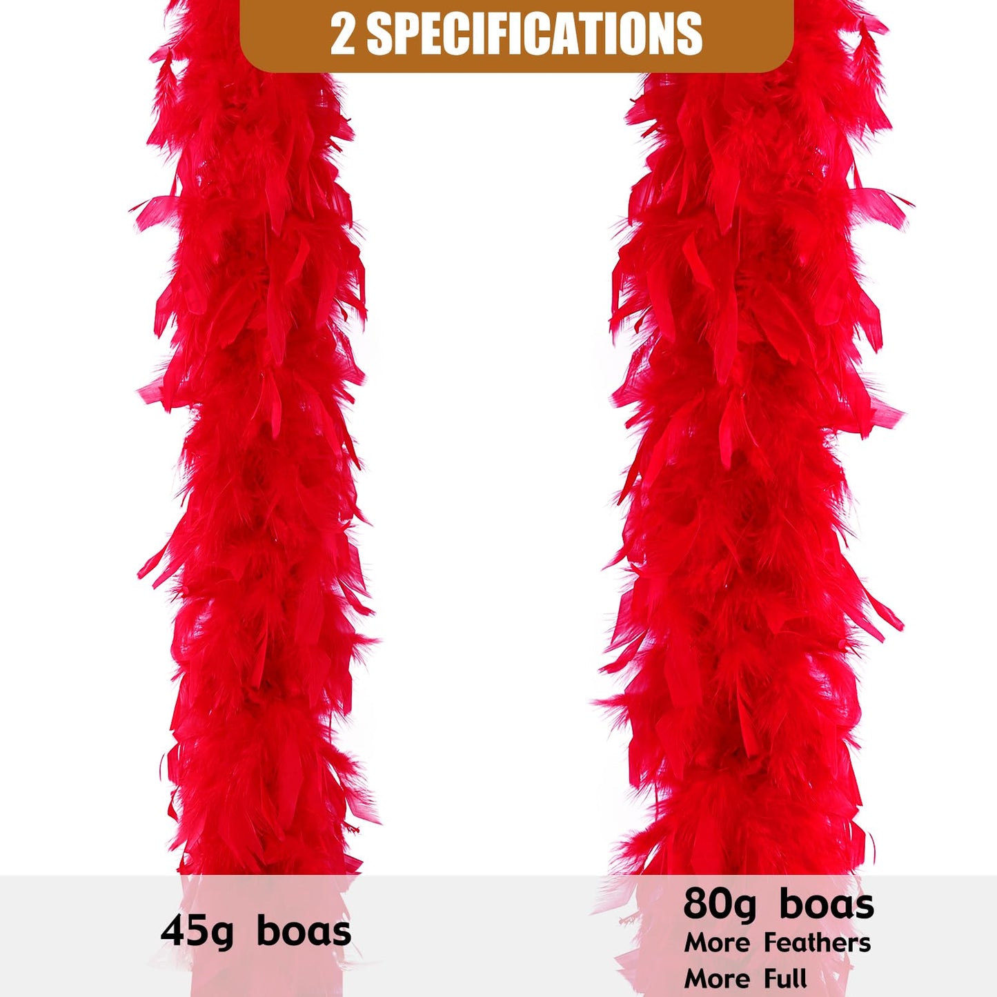 Feathered Turkey Boa 2 Yards Red