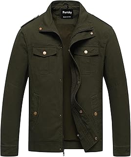 Men's Casual Washed Cotton Hooded Military Jacket