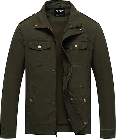 Men's Casual Washed Cotton Hooded Military Jacket