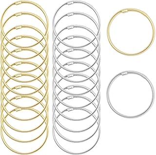 Set of 20 Twisted Stainless Steel Cuff Bracelets