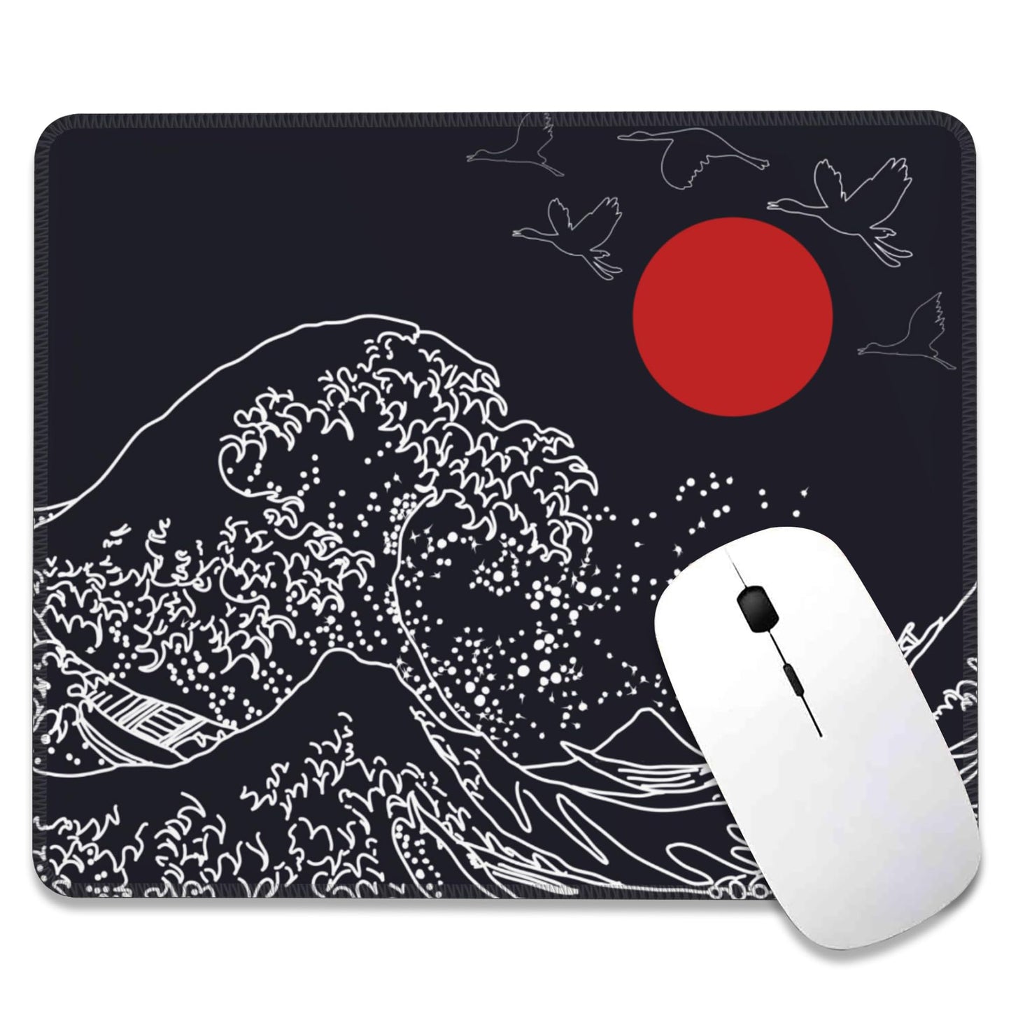 Japanese Kanagawa Wave Square Waterproof Mouse Pad