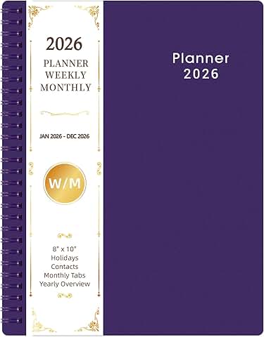 2026 Weekly and Monthly Planner, 8x10 inches