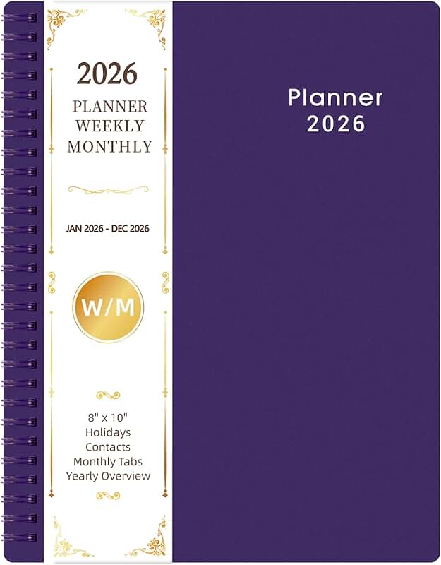 2026 Weekly and Monthly Planner, 8x10 inches