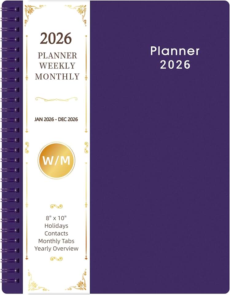 2026 Weekly and Monthly Planner, 8x10 inches