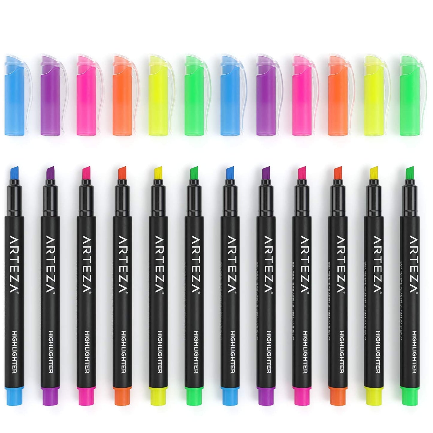 Set of 30 Neon Highlighters with Narrow Tips