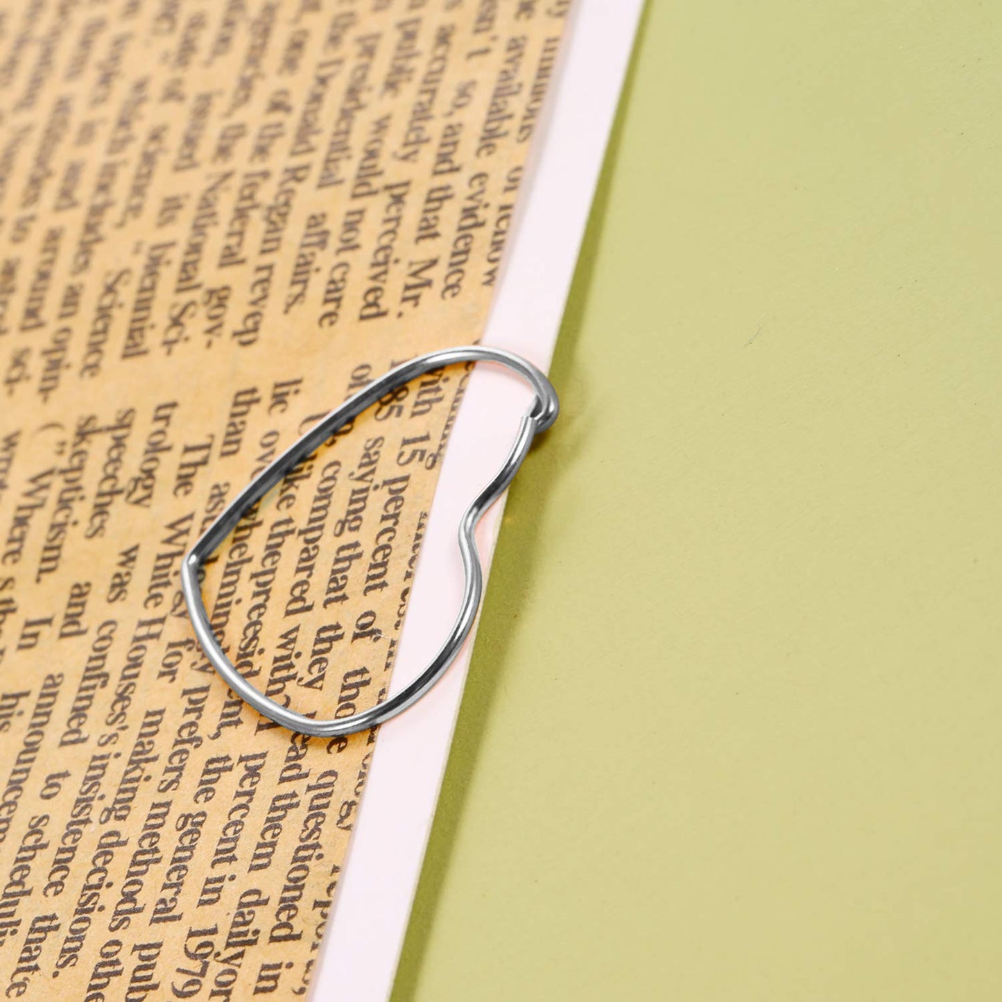 100 Mini Heart-Shaped Metal Paper Clips in Silver