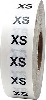 Clear size labels for clothing, 0.75 x 4 inches, 200 stickers