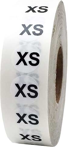 Clear size labels for clothing, 0.75 x 4 inches, 200 stickers