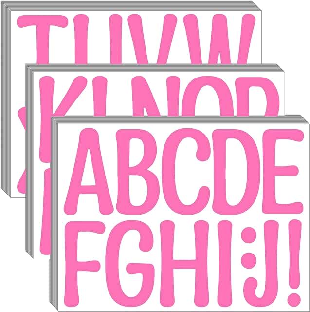 Large Pink Letter Stickers for Classroom and Home Decor