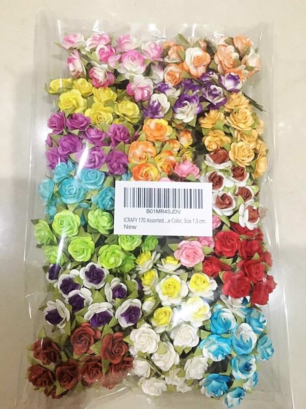 Small Assorted Tiny Rose Paper Flowers, 1.5cm