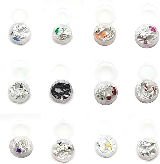Bulk 50 Hard Shell Plastic Earbud Storage Cases in Mixed Colors