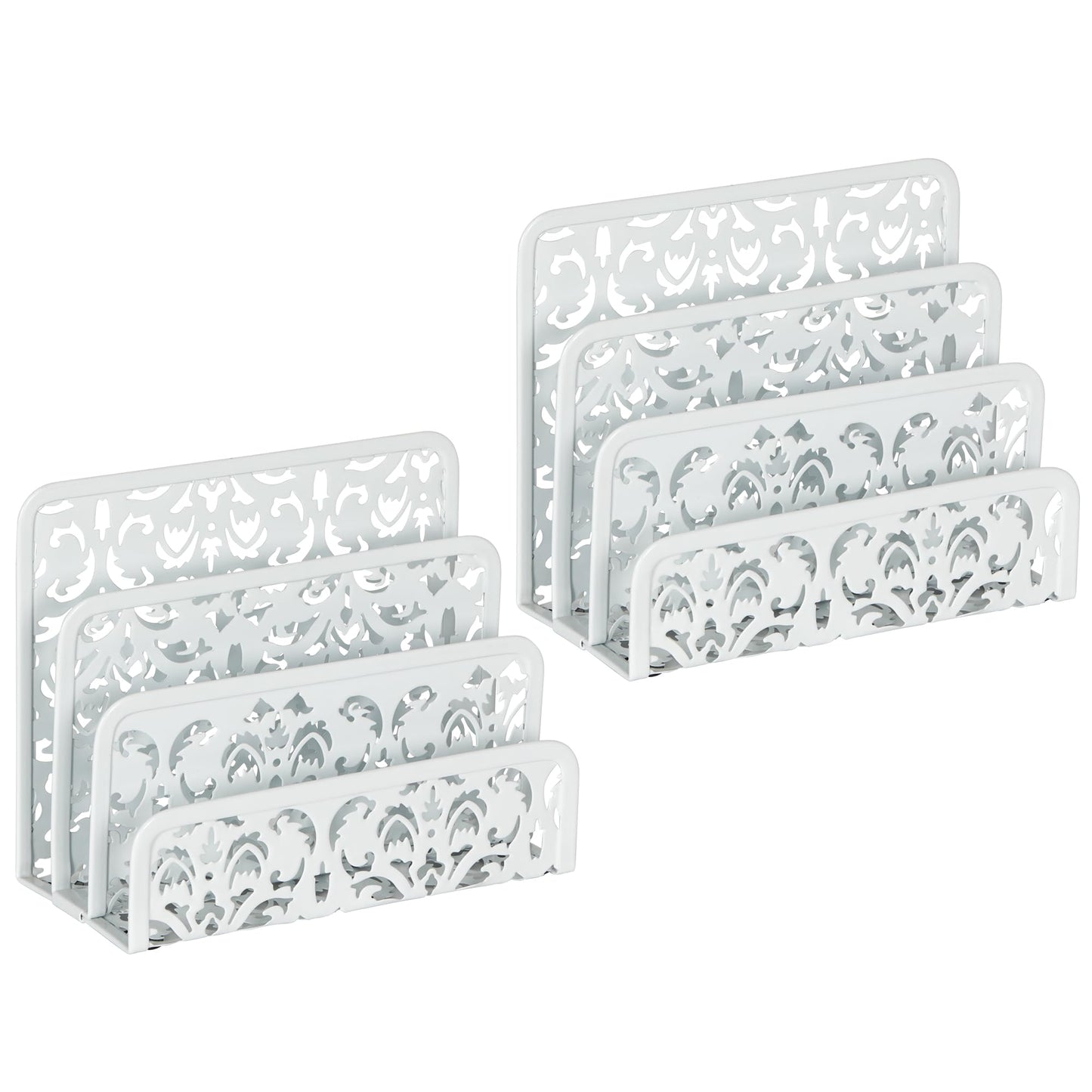 Two-Pack Metal Mail Organizer with Floral Design