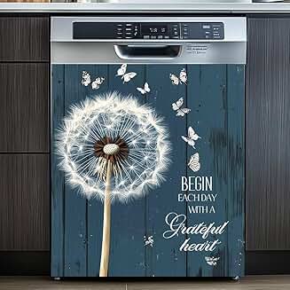 Dandelion and Butterfly Wood Background Magnet Sticker