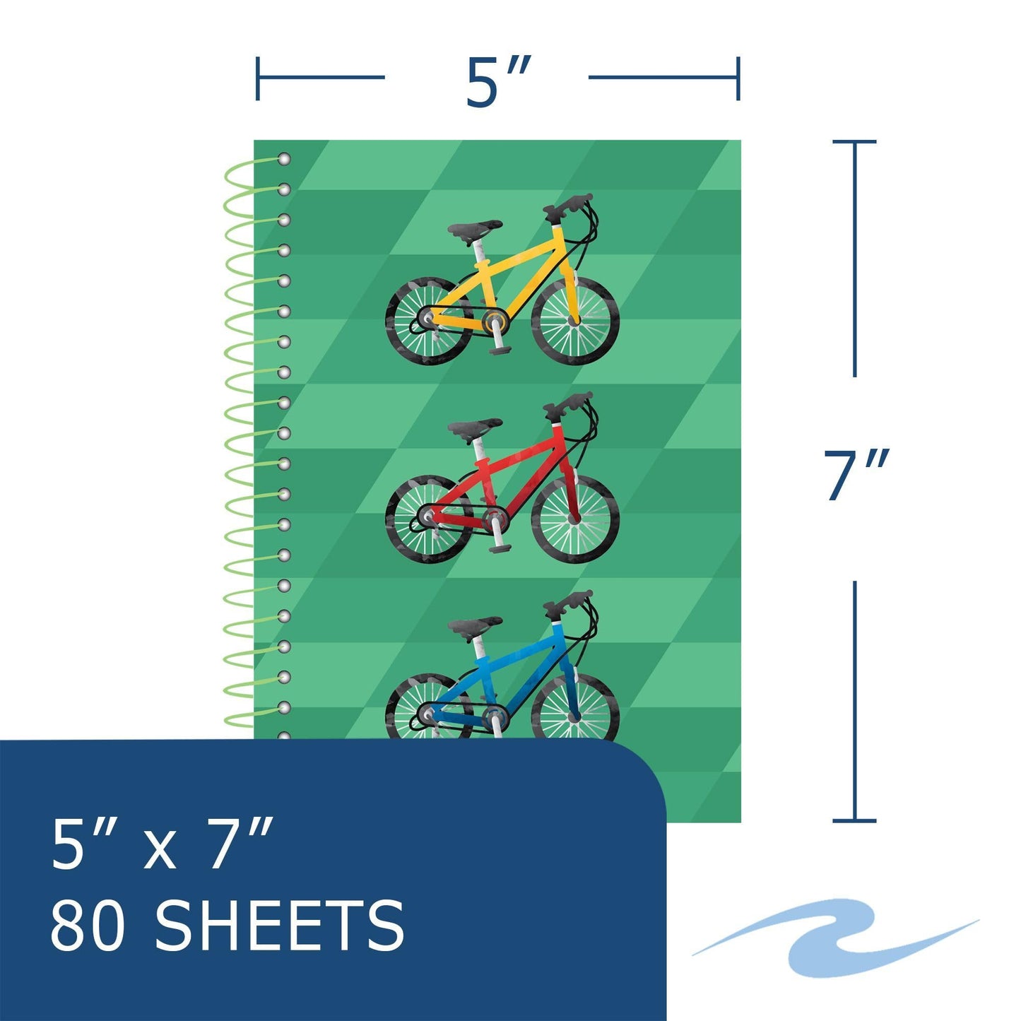 Recycled Spiral Notebook, 80 Sheets, 7" x 5"