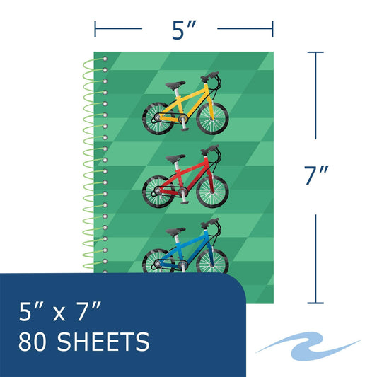 Recycled Spiral Notebook, 80 Sheets, 7" x 5"