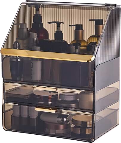 Large Transparent Cosmetic Organizer with Drawers