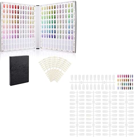Nail Color Display Book with 720 Fake Nail Tips