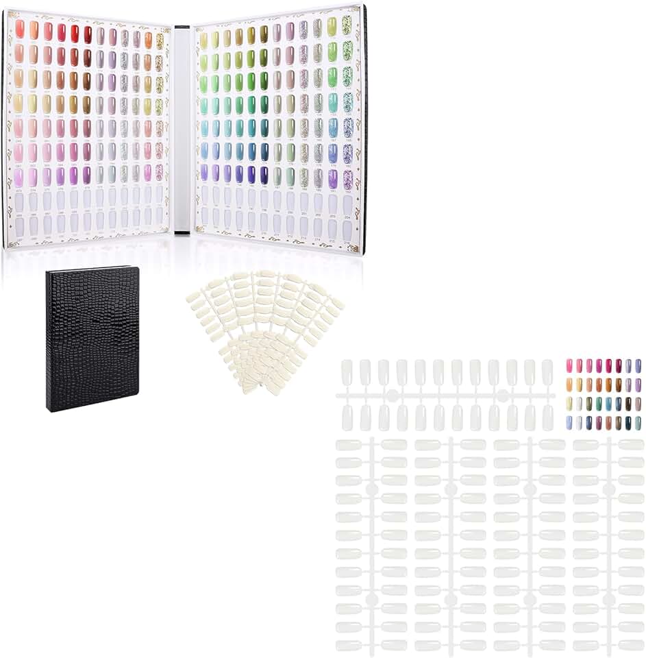 Nail Color Display Book with 720 Fake Nail Tips