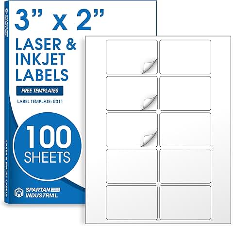 Matte White Shipping Labels, 3x2 inches, 100 sheets