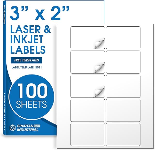 Matte White Shipping Labels, 3x2 inches, 100 sheets