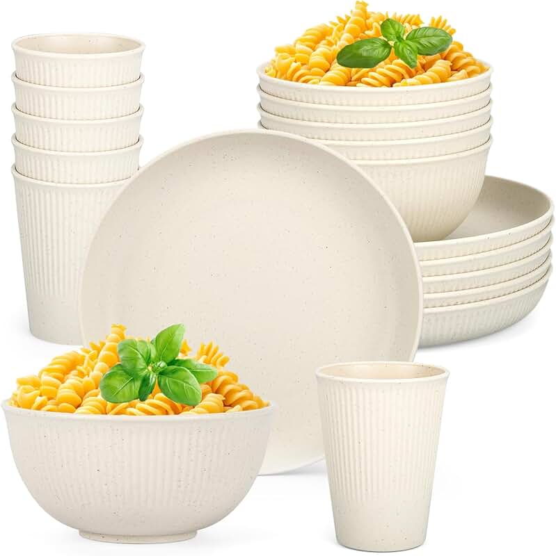 Ceramic Bowls with Lid and Gold Basket Trays Set