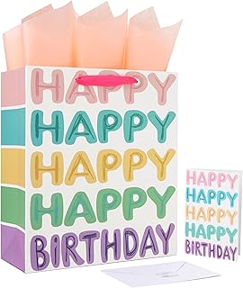 Large Colorful Gift Bag with Card and Tissue
