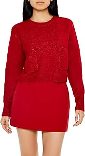 Women's cropped crew sweater