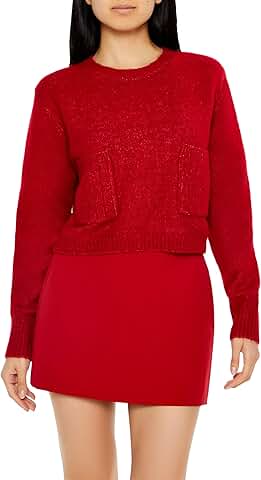 Women's cropped crew sweater