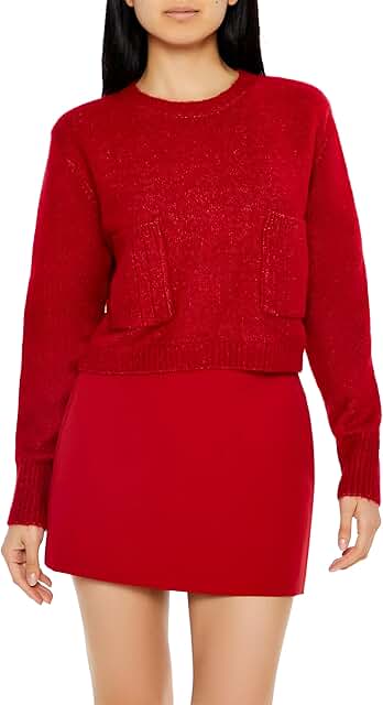 Women's cropped crew sweater