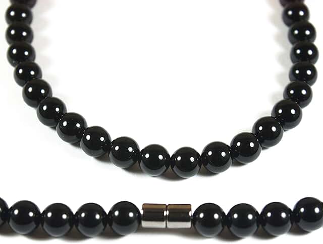 Men's Healing Crystal Necklace with Beaded Chain in Various Lengths