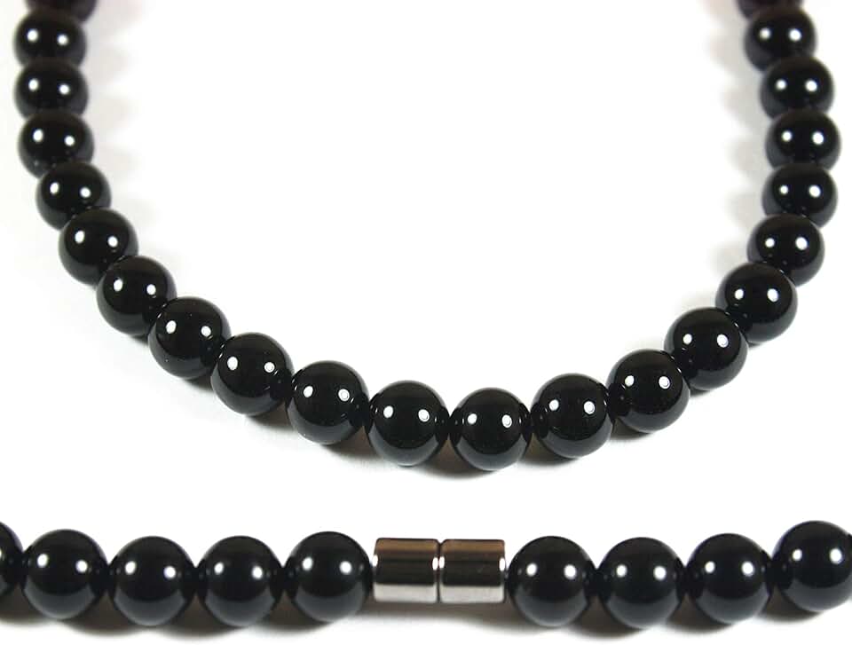 Men's Healing Crystal Necklace with Beaded Chain in Various Lengths
