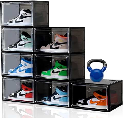 8 Clear Large Shoe Storage Boxes