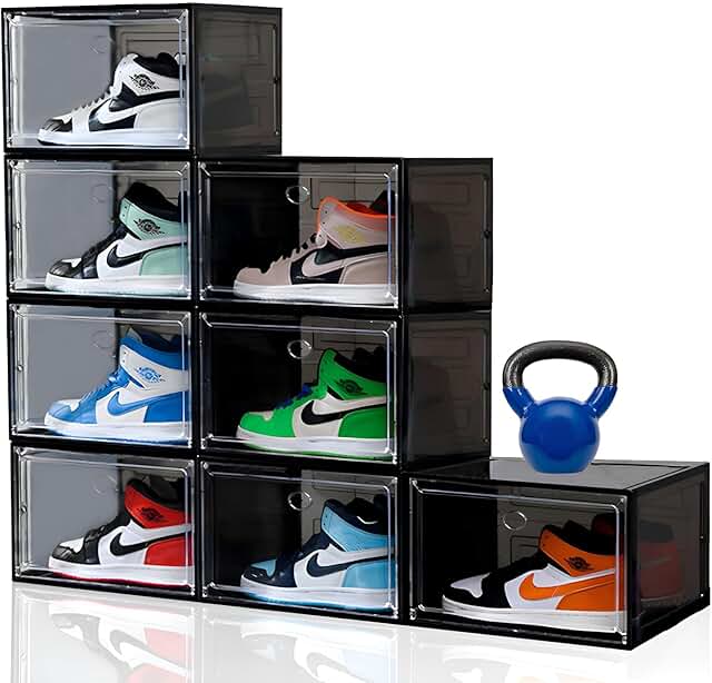 8 Clear Large Shoe Storage Boxes