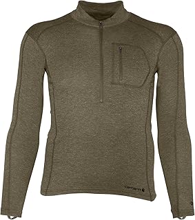 Men's Midweight Synthetic Wool Base Layer Quarter-Zip Top