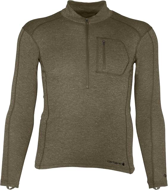 Men's Midweight Synthetic Wool Base Layer Quarter-Zip Top